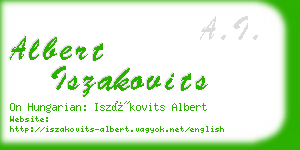 albert iszakovits business card